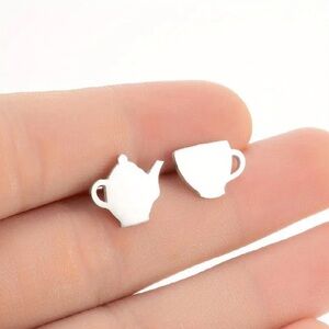 Teapot and Cup stainless steel stud Earrings. Various colours available.